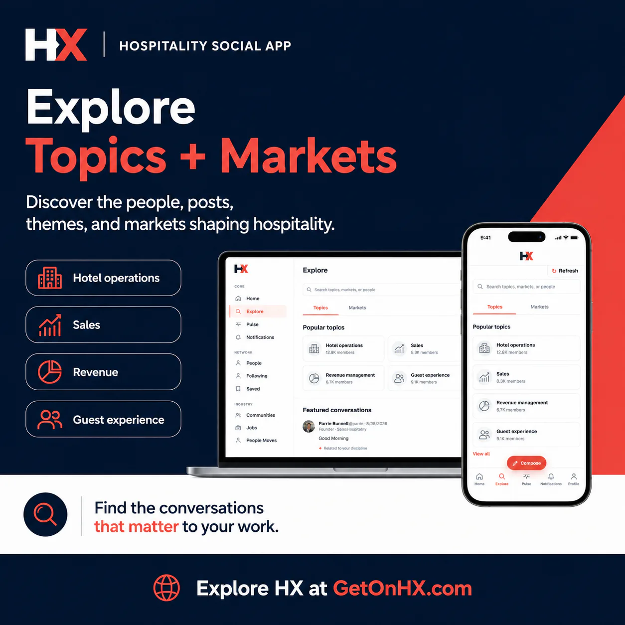HX Explore Topics and Markets product view