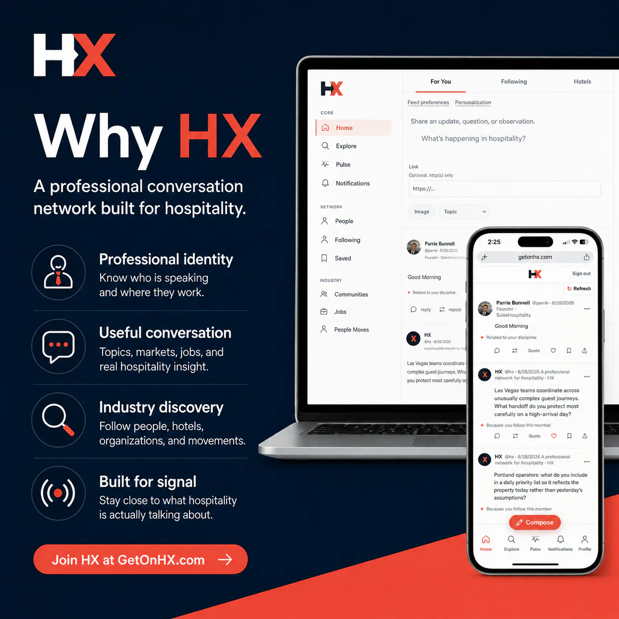 Why HX — Hospitality Exchange is a professional conversation network for hospitality