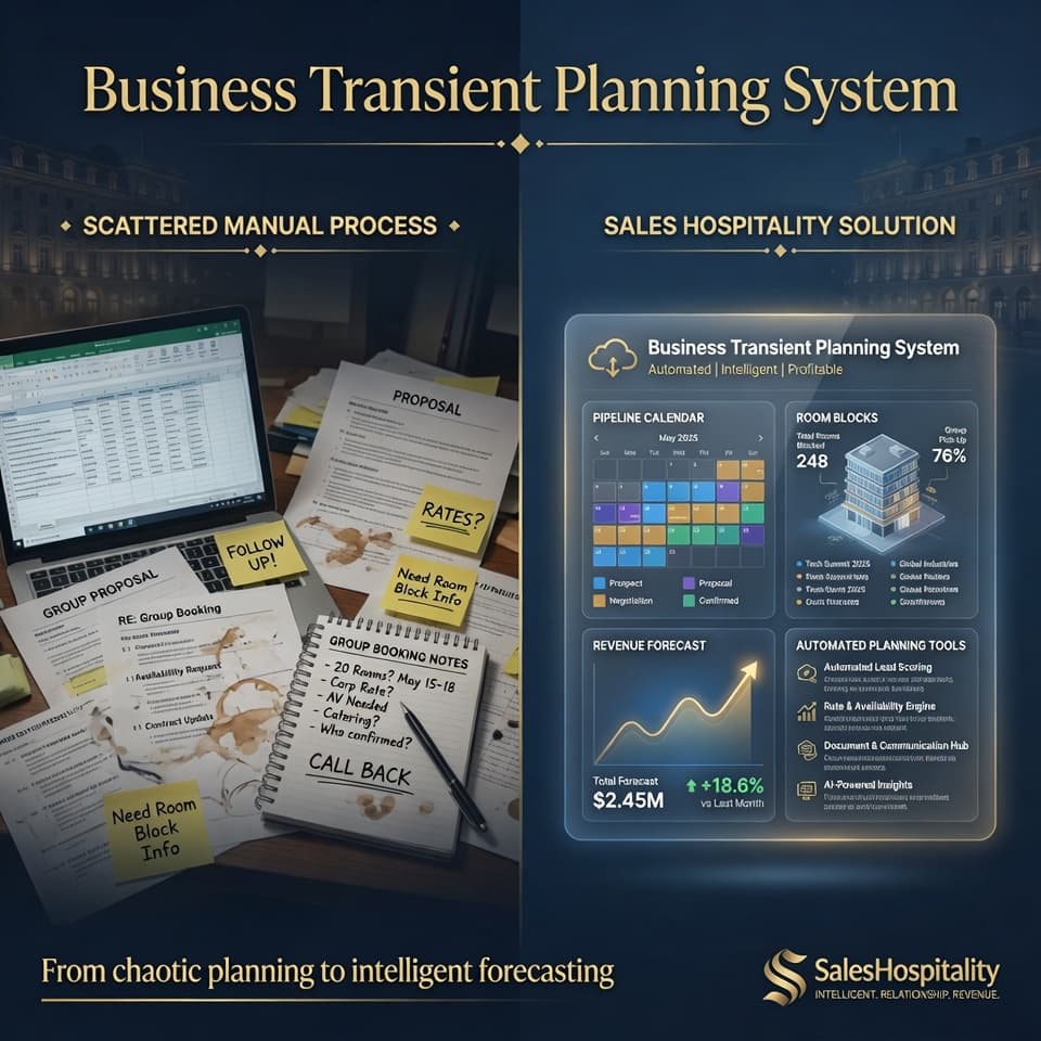 SalesHospitality business transient planning system workflow visual