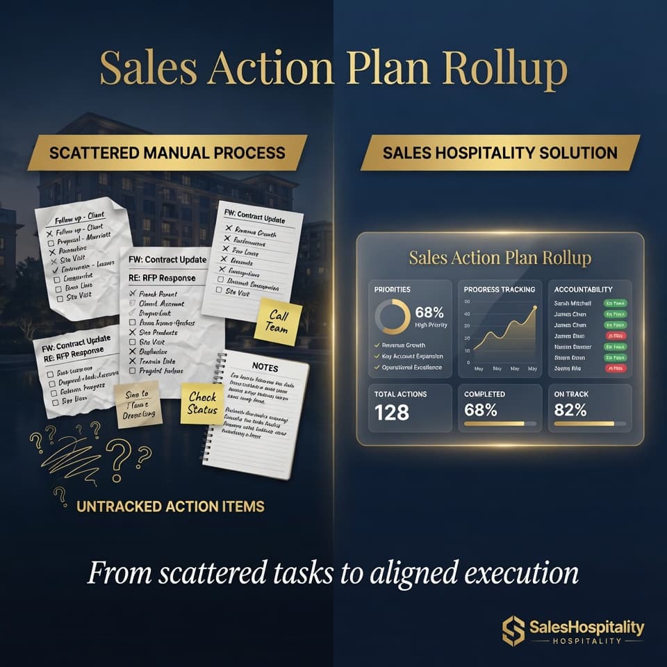 SalesHospitality sales action plan rollup workflow visual